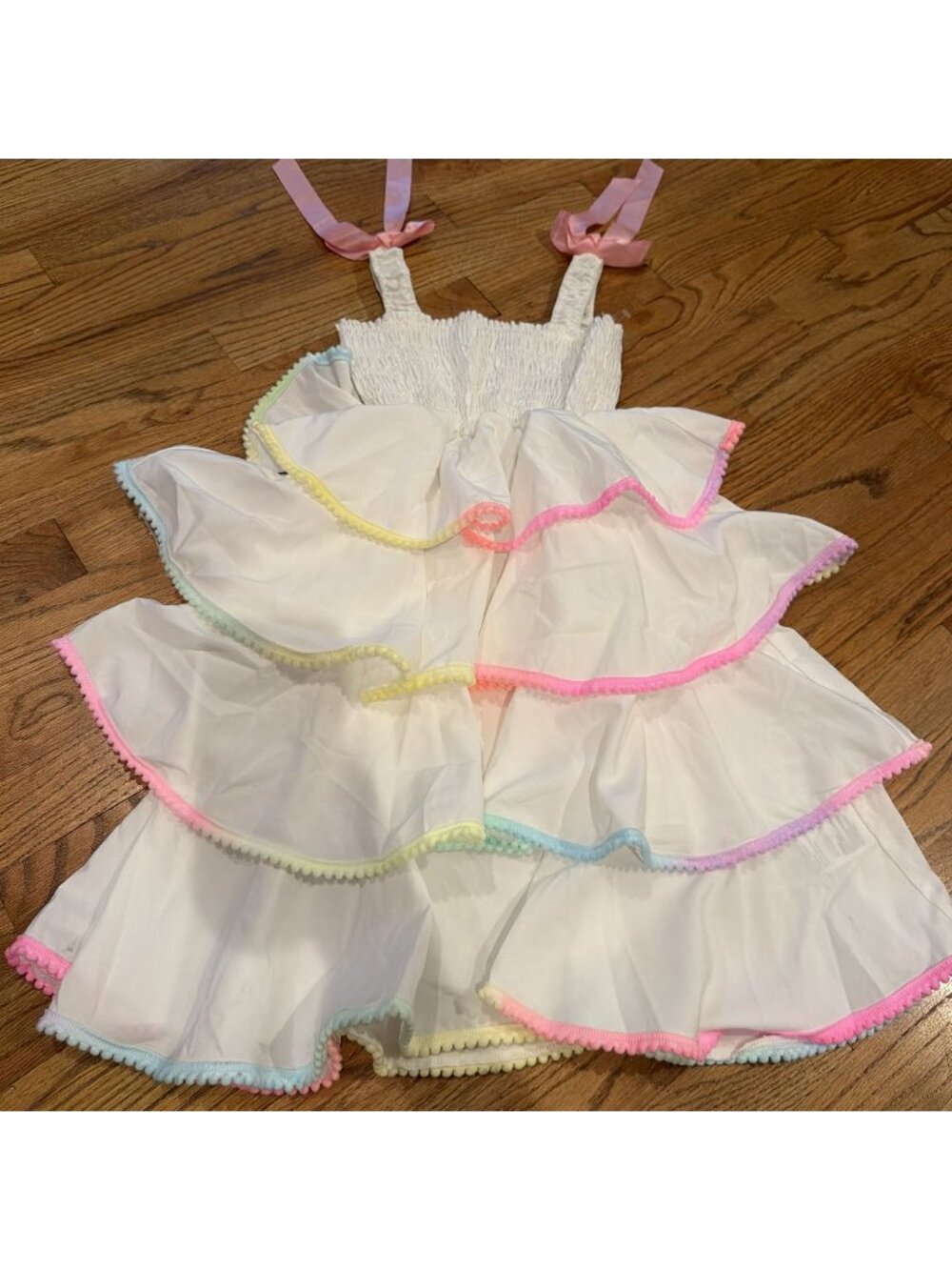 LOLA & THE BOYS WHITE TIER MAXI DRESS SIZE 6 GIRLS